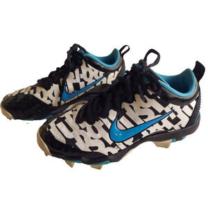 NIKE Fastflex Soccer Cleats Youth 1.5 Black White Teal Child Kid Sport Shoes